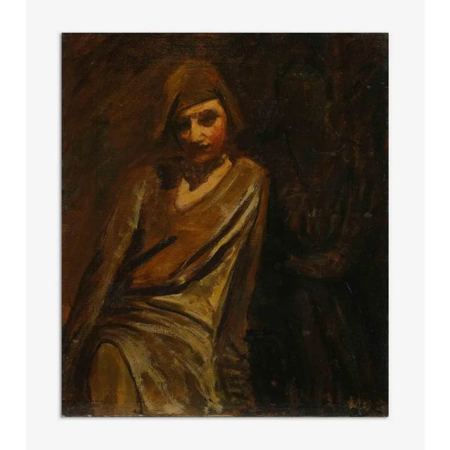 Antonio Feltrinelli, Woman, Original Painting, 1930s For Sale - Image 3 of 4