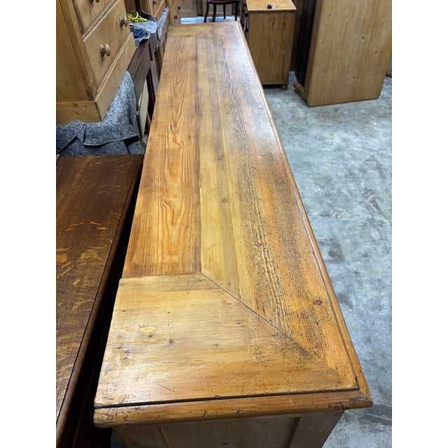 19th Century English Pine Sideboard Dresser Base For Sale - Image 4 of 9