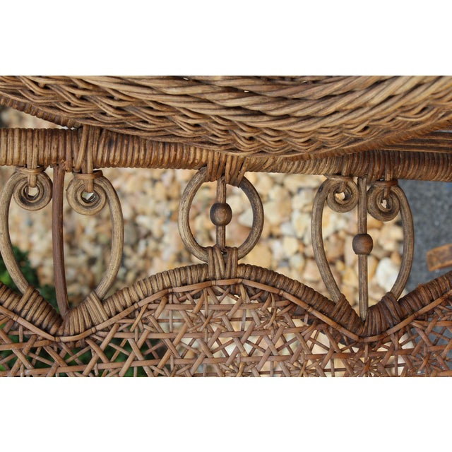 Antique Heywood Brothers & Company Wicker Rocking Chair For Sale - Image 11 of 18
