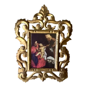 19thc French Antique Louis XV Rococo Form Gilt Wood/ Gesso Picture Frame