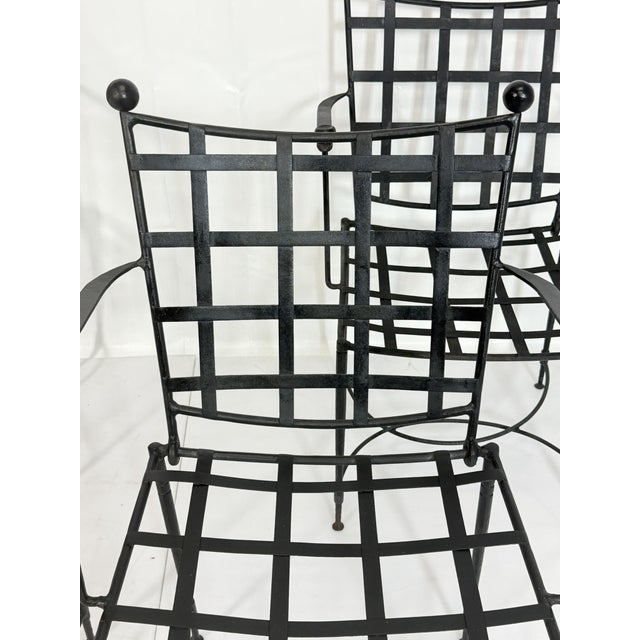 Metal Set of Four Mario Papperzini for Janus Et Cie Wrought Iron Dining Armchairs, Attributed For Sale - Image 7 of 18