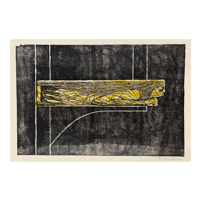 1960s Thomas Elsner Lift Your Hearts Woodblock Print For Sale