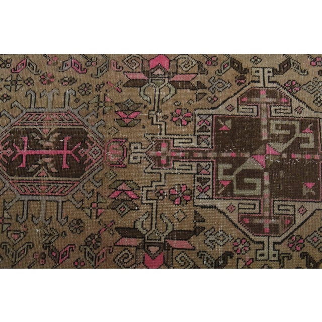 1970s Vintage Handmade Wool Cotton Beige Area Rug For Sale - Image 10 of 11