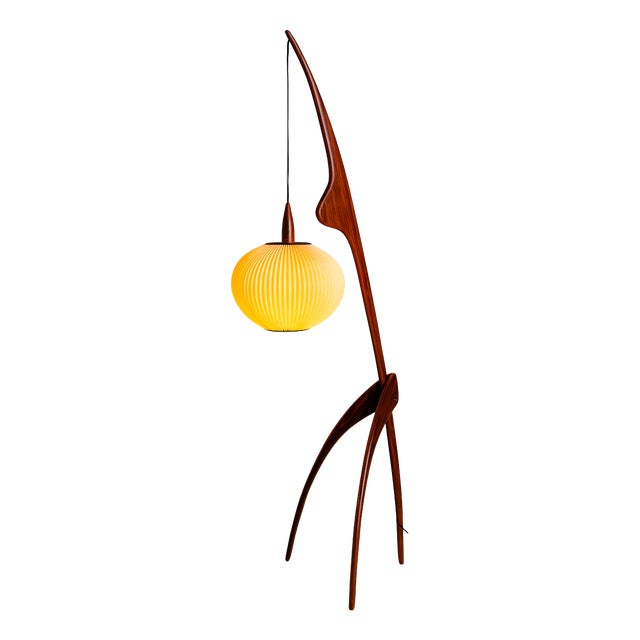 Vintage French Floor Lamp by Rispal, 1950s For Sale