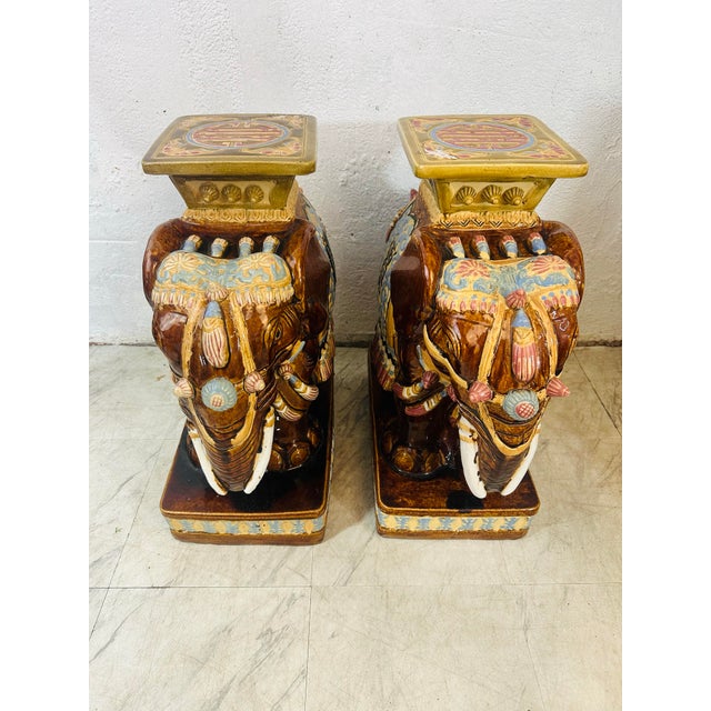 Vintage Elephant Garden Stools, a Pair For Sale - Image 10 of 12