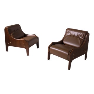 Set of Milord Armchairs in Original Leather by Marco Zanuso for Arflex, 1958 For Sale
