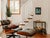 Transitional “Cabin Fern" Green Abstract Art in Antique Frame, Transitional Living Room Art by JTS For Sale - Image 3 of 10