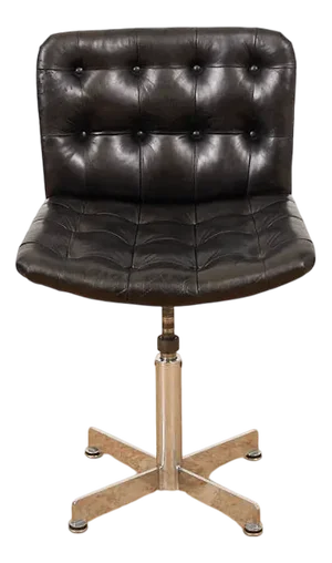 RH 304 Unesco Height-Adjustable Desk Chair in Chrome-Plated Metal with Black Tufted Leather Seat by Robert Haussmann for de Sede, 1950s