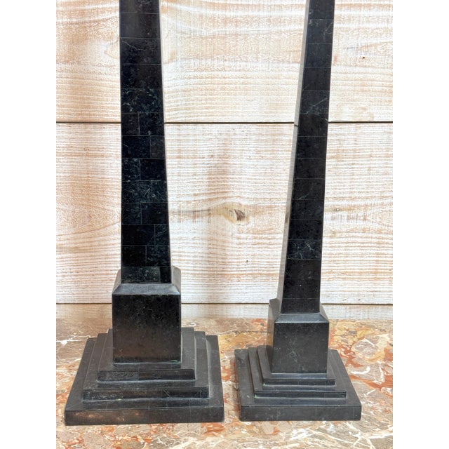 Pair of Graduated Tessellated Specimen Marble Obelisks by Maitland-Smith For Sale - Image 10 of 14
