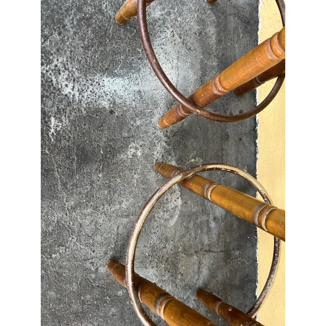 Mid 20th Century 1960s Mid-Century Modern Mid 20th Century Bamboo Swivel Stools - Set of 2 For Sale - Image 5 of 5