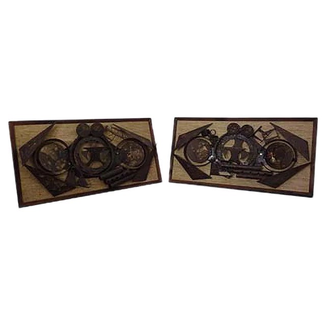 Brutalist Danish Metal Wall Panels by Henrik Horst, 1960s, Set of 2 For Sale