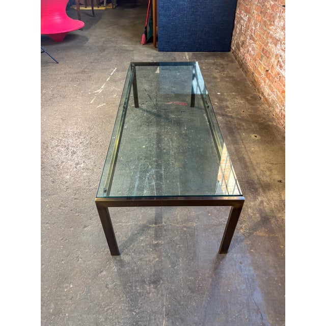 Late 20th Century Brushed Bronze and Glass Coffee Table For Sale - Image 9 of 11