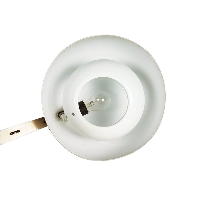 Italian White and Anodized Bronze Metal Table Lamp, 1960s For Sale - Image 6 of 10