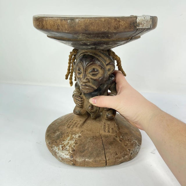 Wood Early 20th Century Chokwe Figural Stool For Sale - Image 7 of 7