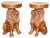 Set of Vintage Hand Carved Male Lion Stools with Ornate Decoration For Sale