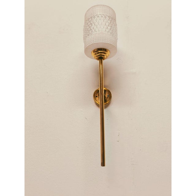 1940s Brass Wall Light with Glass Dome, 1940s For Sale - Image 5 of 11