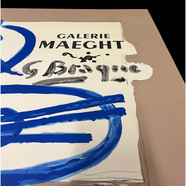 Paper Georges Braque Mid Century Lithograph French Poster for Galerie Maeght For Sale - Image 7 of 9