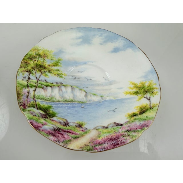1960s 1960s Paragon Double Warrant “Cliffs of Dover” Cake Plate, Cup, Saucer, Creamer and Sugar Bowl - Set of 5 For Sale - Image 5 of 9