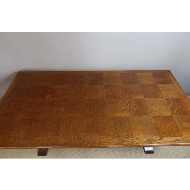 Large Art Deco Oak Table, 1930s For Sale - Image 9 of 16