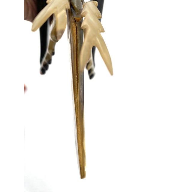 Mid-Century Hand-Crafted Horn Grasshopper, France 1960s For Sale - Image 11 of 12