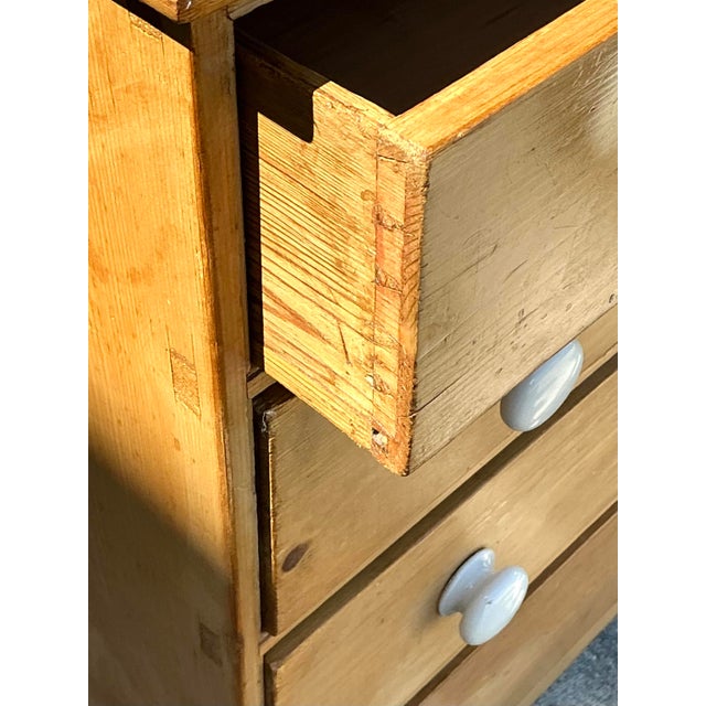 Tan Vintage Primitive Pine Chest of Drawers For Sale - Image 8 of 12