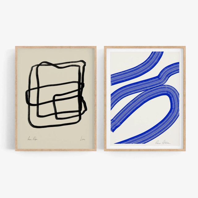 Paper Contemporary Minimalist Abstract Giclee Prints, Framed - a Pair For Sale - Image 7 of 7