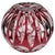 Glass Bohemian Globe Vase in Ruby-Red Cut-to-Clear Collard Crystal with Geometric Decoration, 1950 For Sale - Image 7 of 9