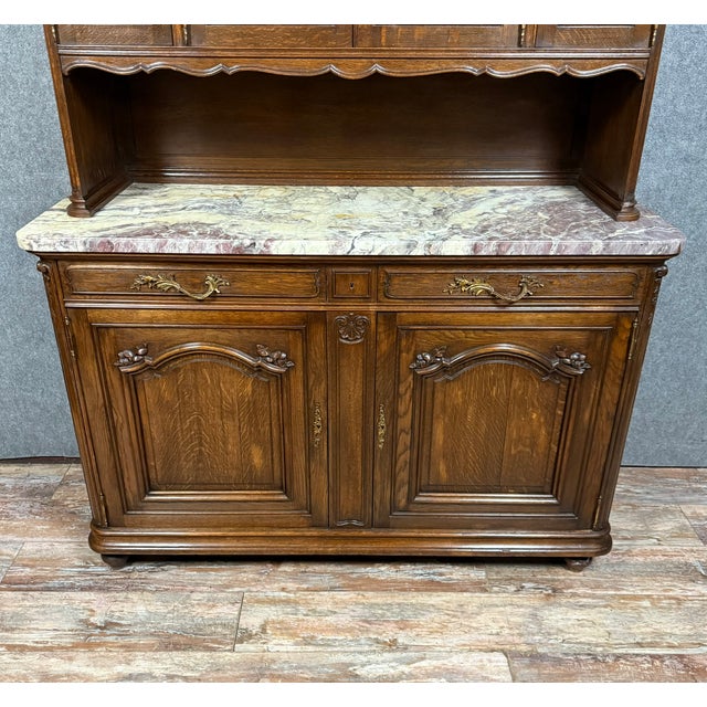 Napoleon III 2-Body Buffet in Oak, 1850s For Sale - Image 5 of 9