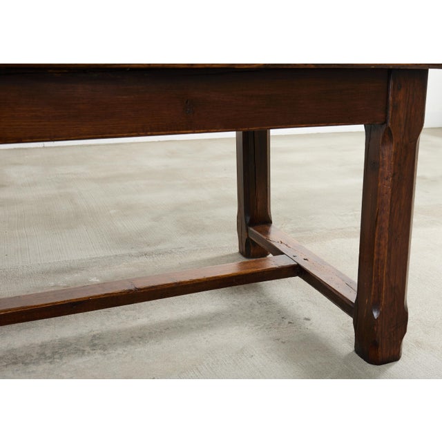19th Century Country French Oak Farmhouse Trestle Table 9.5 Ft For Sale - Image 15 of 18