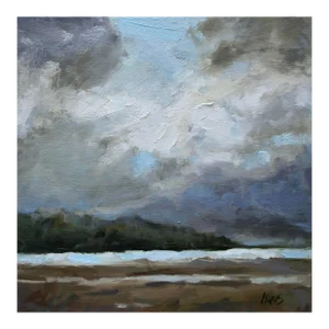 Stormy Sky Over Dillon Beach Seascape Oil Painting