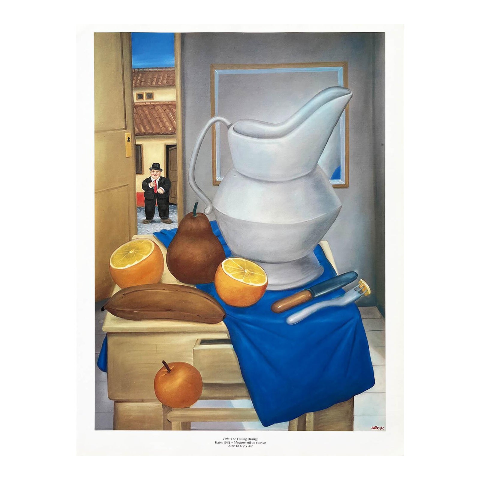 Fernando Botero 48 the Falling Orange 1983 | Chairish