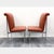 Set of 6 modern chrome and geometric pattern upholstered dining chairs. Chairs are covered in a pleasing and durable...