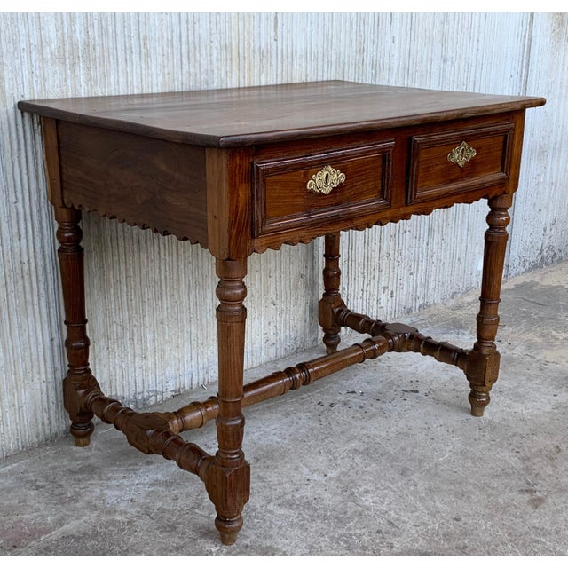 Early 20th Spanish Mobila Country Farm Desk with, Side Table or Butcher Block For Sale - Image 17 of 18