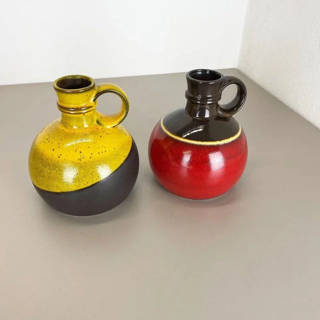 Article: Set of two ceramic vase elements Producer: Steuler, Germany Decade: 1970s Description: These original vintage...