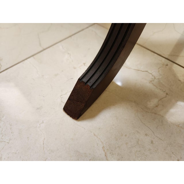 1960s Pair of Victorian Style Lyre Harp Side Tables - Mahogany For Sale - Image 10 of 11