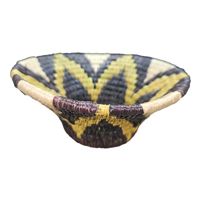 Handmade Woven Wolof Basket, Senegal For Sale