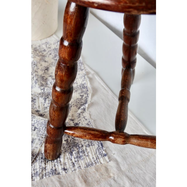 Rustic Vintage Wooden Tripod Milking Stool, 1980s For Sale - Image 3 of 7