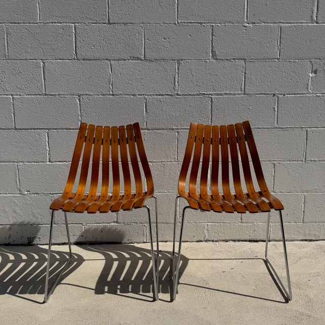 Mid 20th Century Pair of Attributed Hans Brattrud Teak Bentwood “Scandia” Chairs for Hove Mobler For Sale In Cleveland - Image 6 of 12