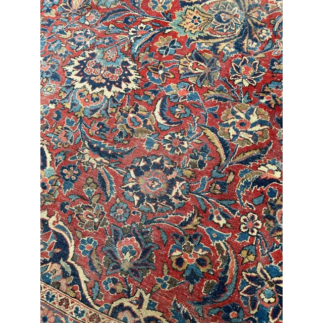 Large Antique Kashan Rug, 1920s For Sale - Image 6 of 18