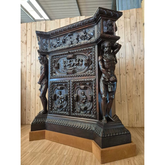 Renaissance-Style Castle Buffet with Atlantes, 19th Century For Sale - Image 14 of 14