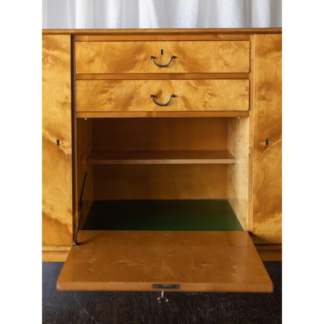Mid Century Flame Birch Sideboard For Sale - Image 4 of 15