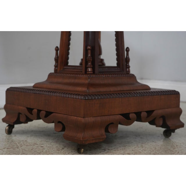 Wood Empire Style Octagonal Walnut Center Table For Sale - Image 7 of 14