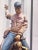 2000 - 2009 Hand Painted Cowboy Sculpture With Bucking Bronco on Stool Art Statue For Sale - Image 5 of 9