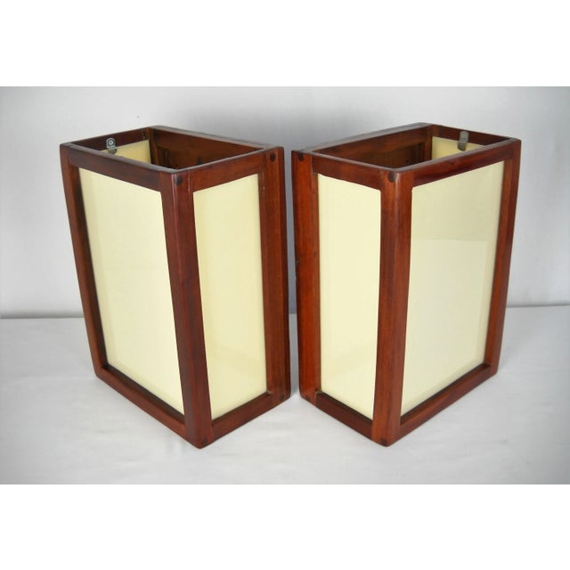 Mid-Century African Teak Sconces, Pair For Sale - Image 4 of 12