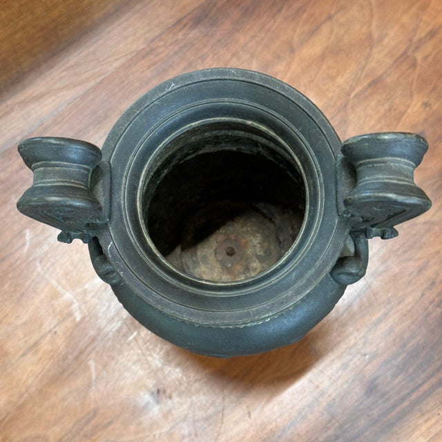 19th Century Italian Grand Tour Urn With Swan Handles on Marble Base For Sale - Image 6 of 9