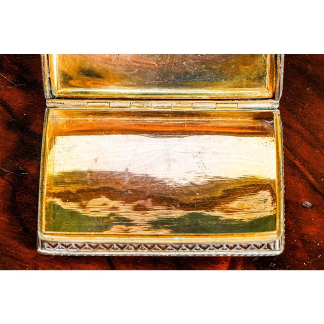 Stunning Ornate European Continental Sterling Silver Malachite Enamel Antique Snuff Box For Sale - Image 9 of 17