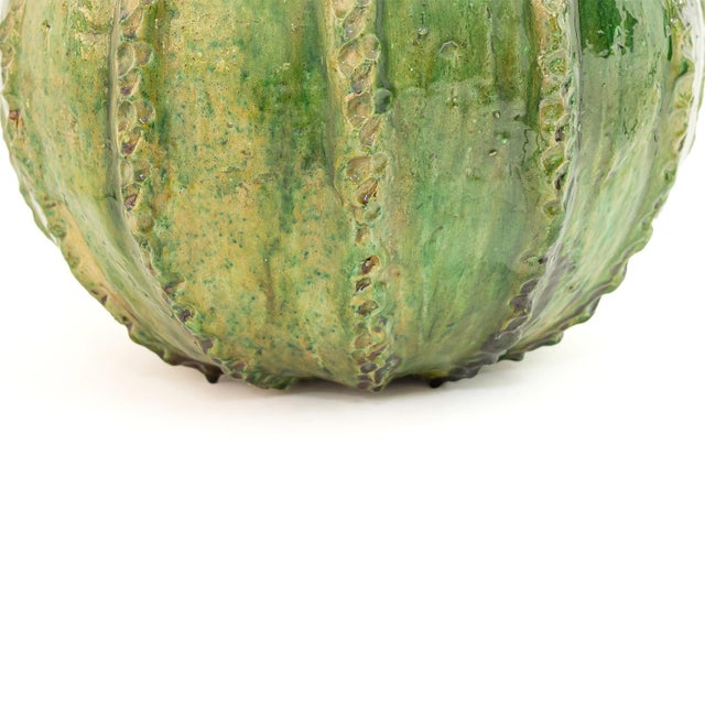 2020s Tamegroute Green Glazed Ceramic Sphere | One of a Kind For Sale - Image 5 of 5