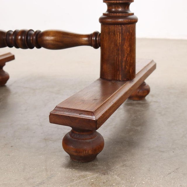 Wood Antique Bedside Table in Beech and Walnut For Sale - Image 7 of 10