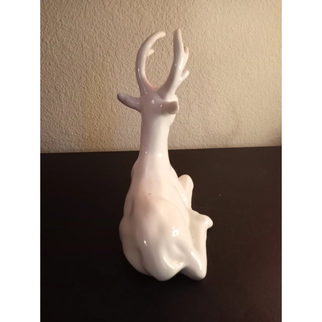 1980s White Porcelain Deer Figurine For Sale - Image 4 of 7