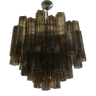 Early 21st Century Italian Sputnik Murano Glass "Tronchi" Fume' Chandelier For Sale